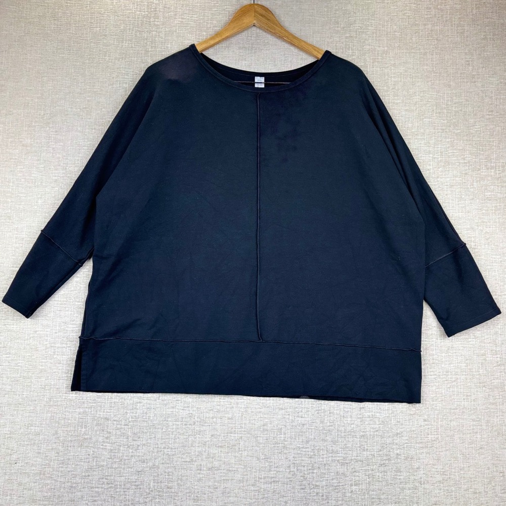 Spanx AirEssentials Womens XL Black Long Sleeve Oversized Crewneck Sweatshirt